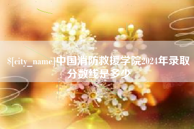 贵州中国消防救援学院2024年录取分数线是多少