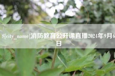 贵州消防教育公开课直播2024年9月6日
