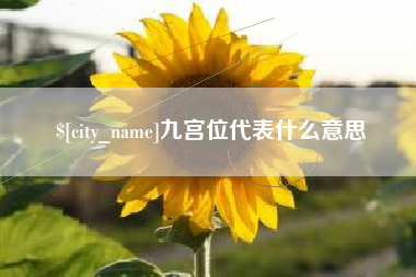 贵州九宫位代表什么意思