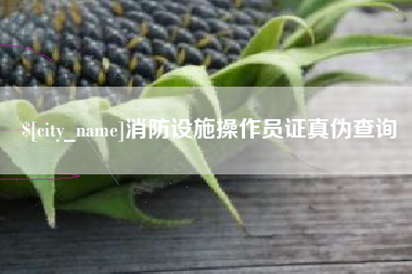贵州消防设施操作员证真伪查询