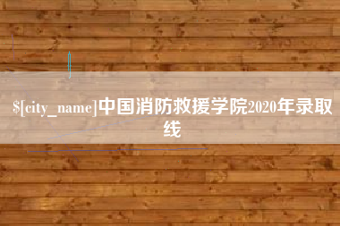 贵州中国消防救援学院2020年录取线