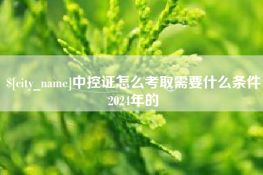 贵州中控证怎么考取需要什么条件2024年的
