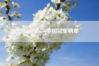 贵州中国冠军榜单