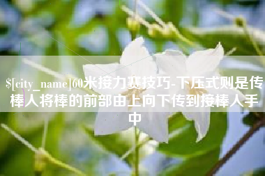 贵州60米接力赛技巧-下压式则是传棒人将棒的前部由上向下传到接棒人手中