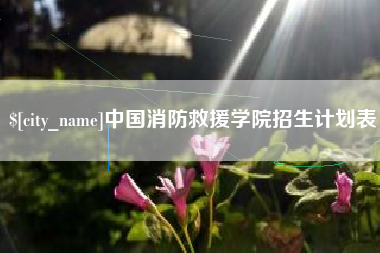 贵州中国消防救援学院招生计划表