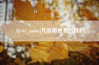 贵州九宫格是怎么样的